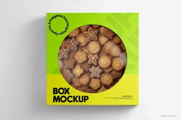 2 Biscuit Cookie Box Mockup PSD