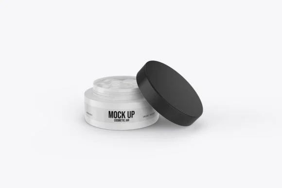 2 Cosmetic Plastic Jar Mockup PSD