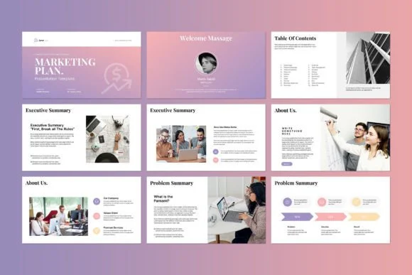 2 Marketing Plan PowerPoint Template