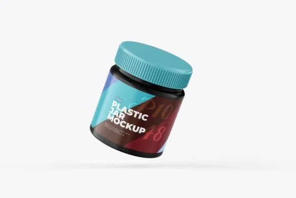 2 Plastic Jar Mockup PSD