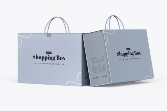 3 Carton Shopping Box Mockup