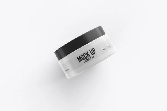 3 Cosmetic Plastic Jar Mockup PSD