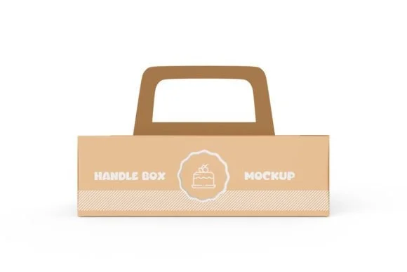 3 Paper Handle Box Mockup