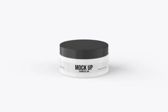 4 Cosmetic Plastic Jar Mockup PSD