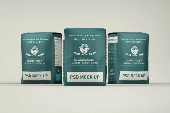 4 Flour Bag Mockup PSD