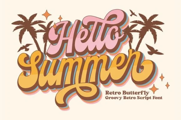 4 Retro Butterfly Font