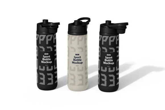 4 Sports Water Bottle Mockup PSD