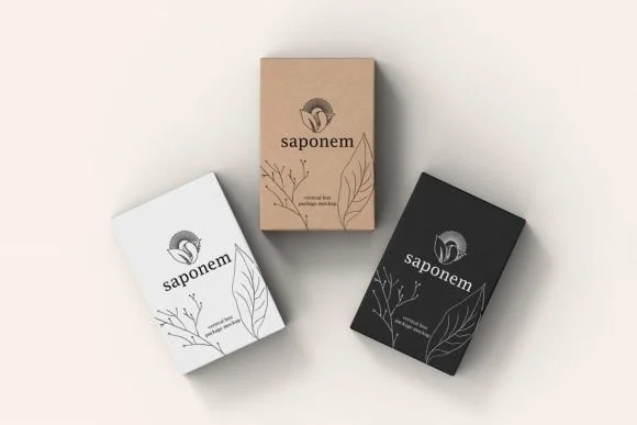 5 Vertical Soap Box Mockup PSD