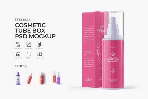 Cosmetic Tube Mockup PSD