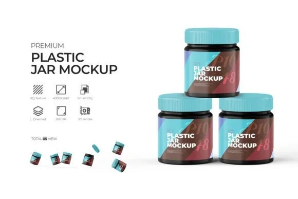 Plastic Jar Mockup PSD