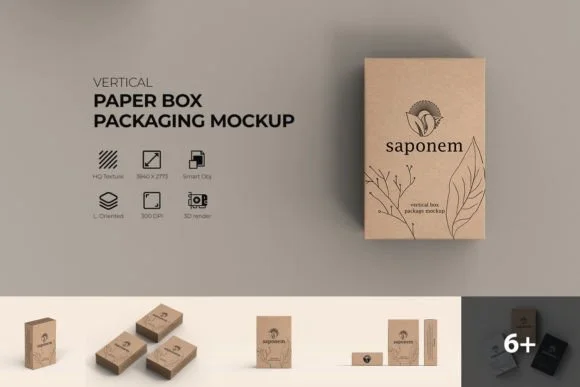 Vertical Soap Box Mockup PSD