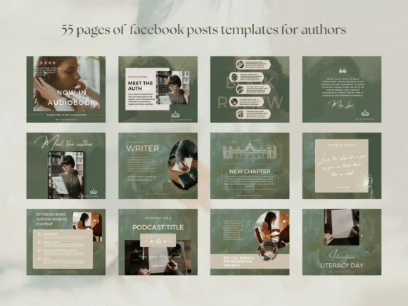 2 Author Social Media Template Bundle