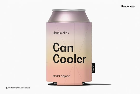 2 Can Cooler Mockup