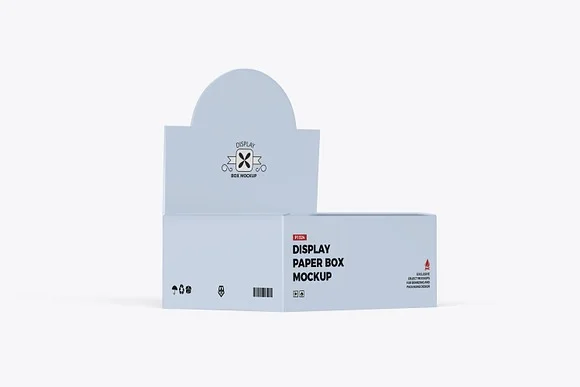 2 Display Paper Box PSD Mockup