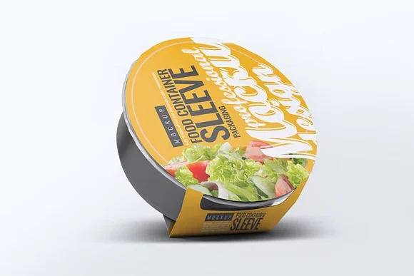2 Food Container Sleeve Package Mockup