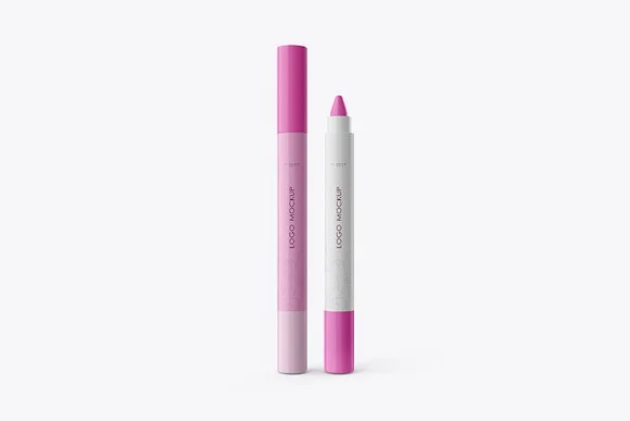 2 Glossy Lip Liner PSD Mockup