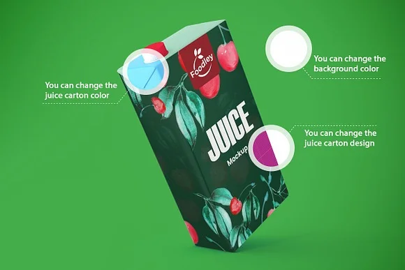 2 Juice Carton Mockup