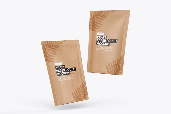 2 Kraft Paper Pouch Mockup PSD