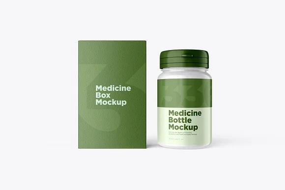 2 Medicine Bottle PSD Mockup