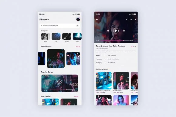 2 Music Mobile App UI Kit