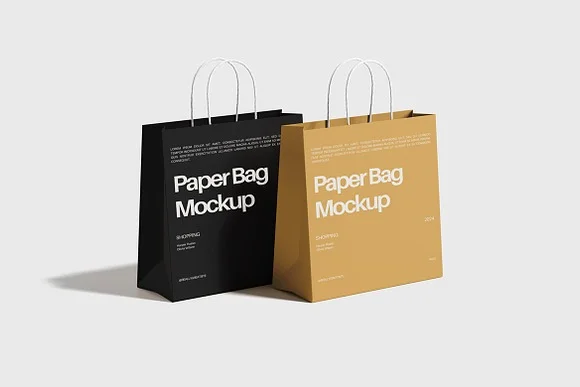2 Paper Bag Mockup