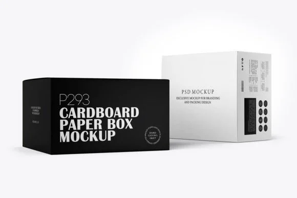 2 Paper Box Packaging Mockup PSD
