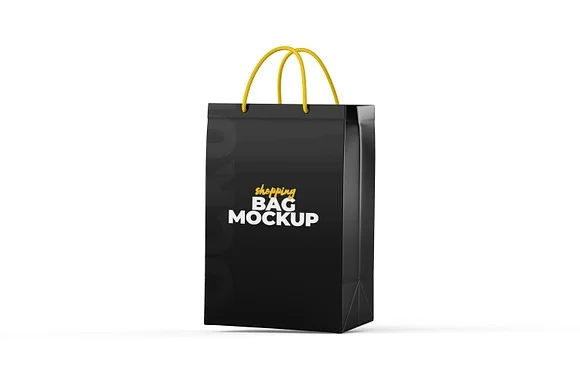2 Plastic Shopping Bag Mockup