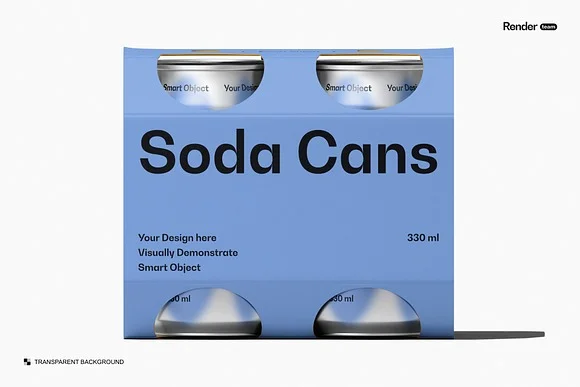 2 Soda Beer Packaging Mockup