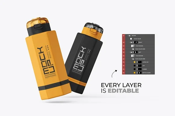 2 Sports Bottle Mockup