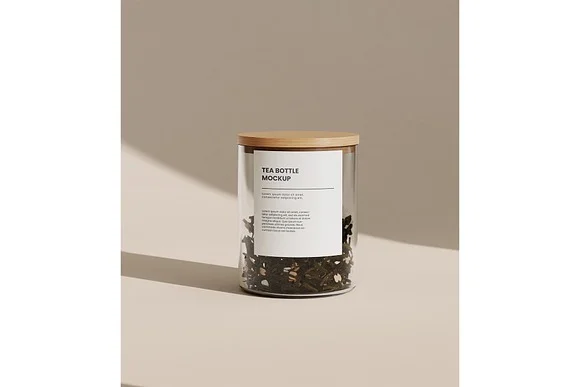 2 Tea Glass Bottle Jar Mockup