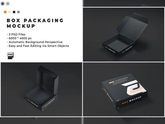 3 Box Packaging Mockup PSD