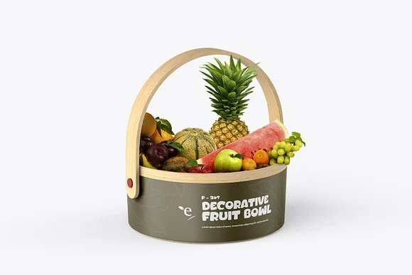 3 Fruit Container Bowl Mockup