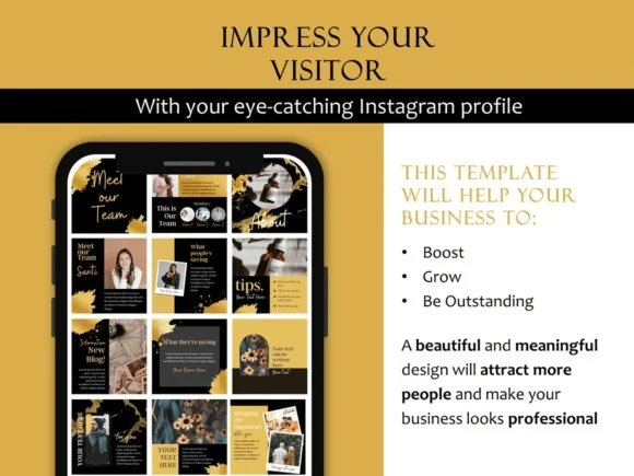 3 Gold Canva Social Media Template