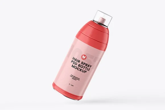 3 Hair Spray Bottle PSD Mockup