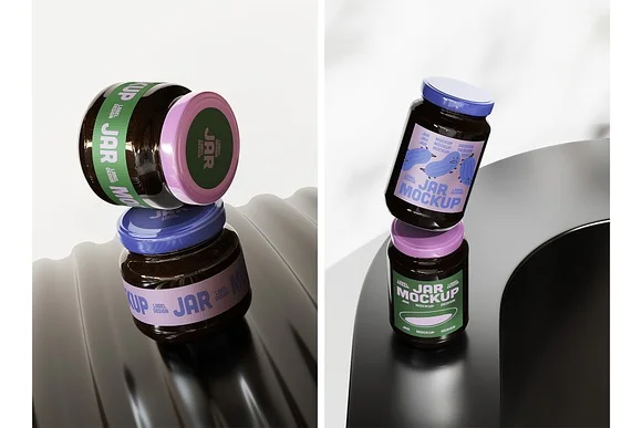 3 Jars Mockup Collection PSD