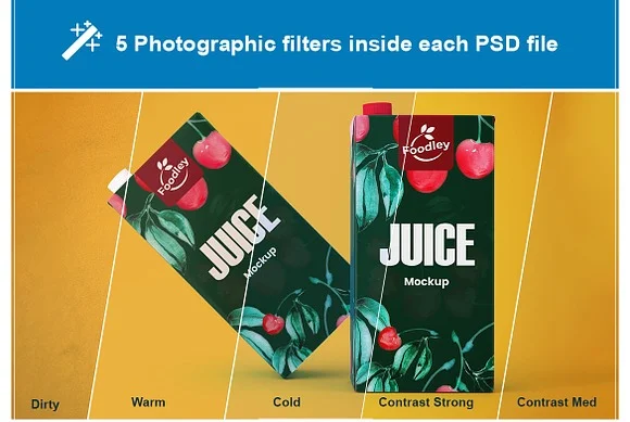 3 Juice Carton Mockup