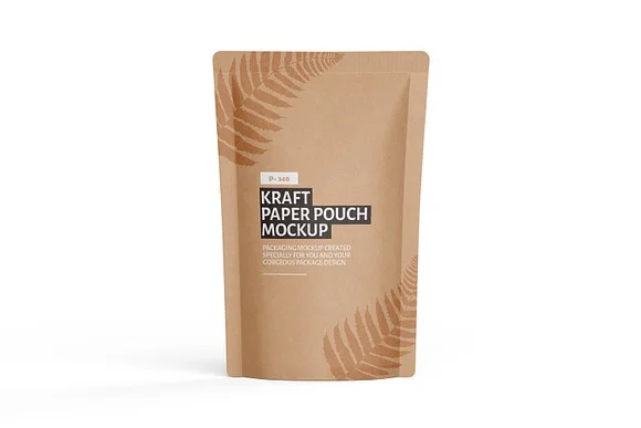 3 Kraft Paper Pouch Mockup PSD