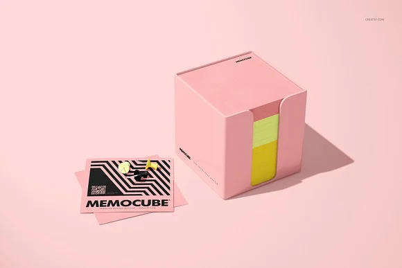 3 Memo Block Cube Mockup
