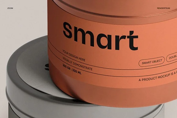 3 Metal Tin Jar Mockup PSD