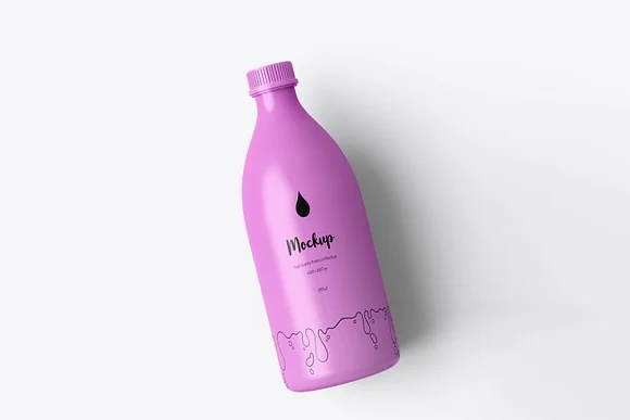 3 Milk Bottle Packaging Mockup