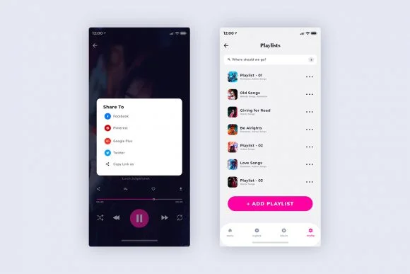 3 Music Mobile App UI Kit