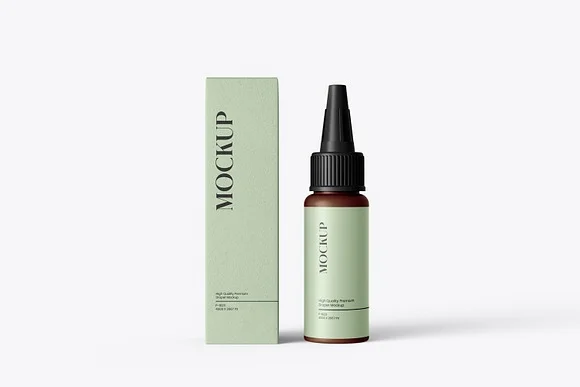 3 Nozzle Applicator Bottle Mockup
