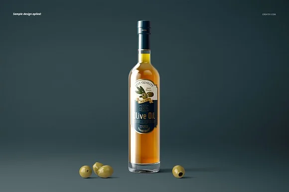 3 Olive Oil Bottle Mockup PSD