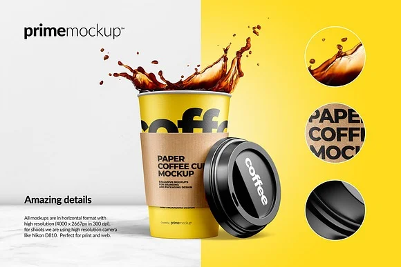 3 Paper Coffee Cup Mockup Bundle