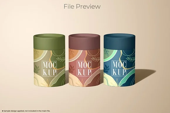 3 Paper Tube Packaging Mockup PSD