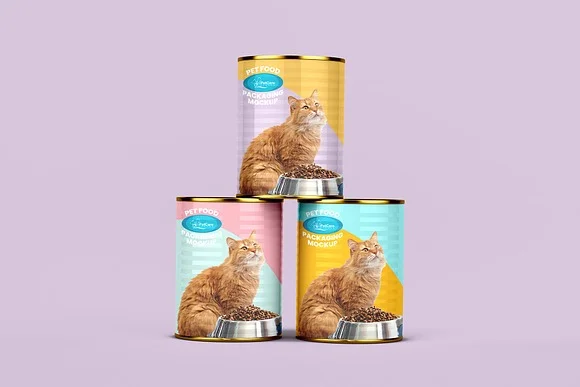 3 Pet Food Packaging Mockup