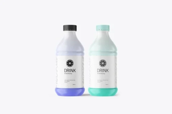 3 Plastic Bottle Mockup PSD