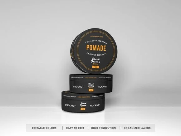 3 Pomade Packaging Mockup Bundle