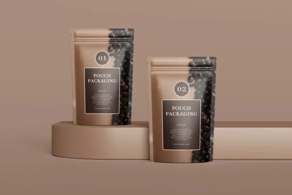 3 Pouch Packaging Mockup PSD