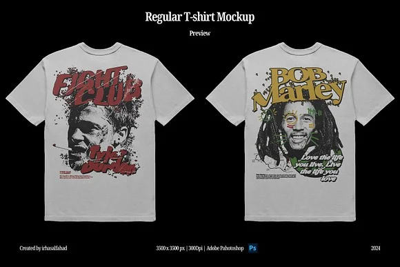 3 Regular T-shirt Mockup PSD